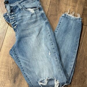 Judy Blue Light Blue Distressed Skinny Jeans